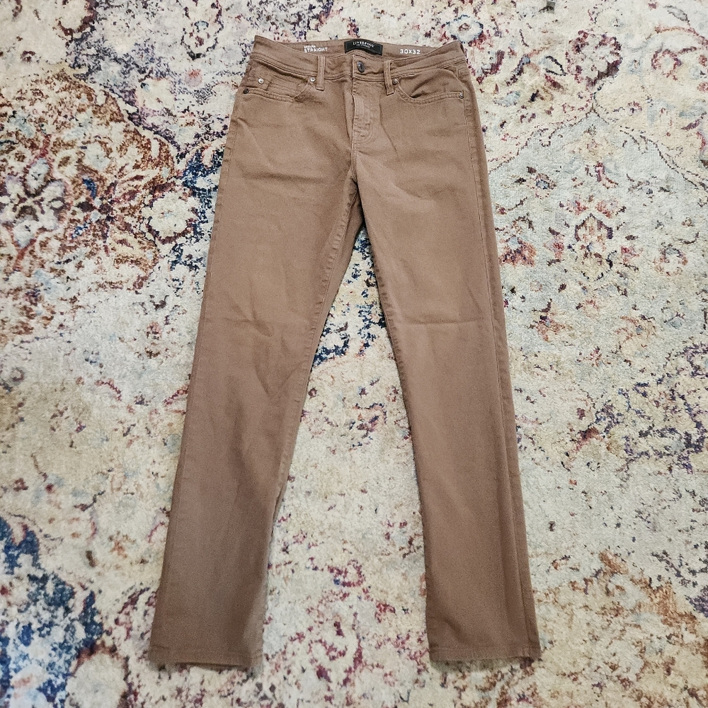 Liverpool Mens Modern Straight Leg Pants 30x32 Tan Cub